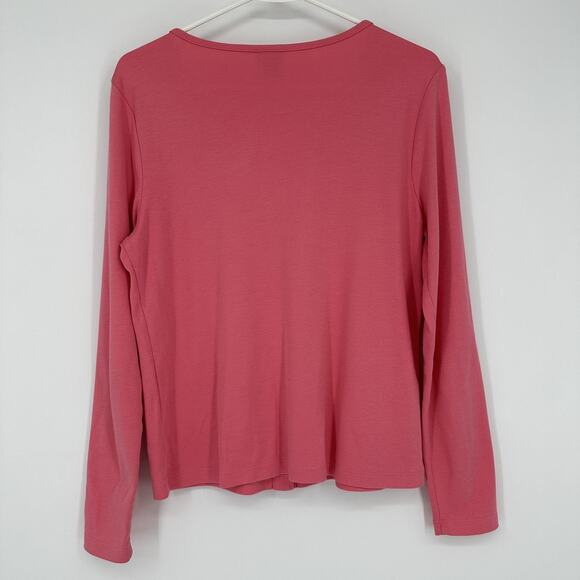 LL Bean Cardigan Sweater Womens Small Pink Button Front 100% Supima Cotton Top - Picture 8 of 9